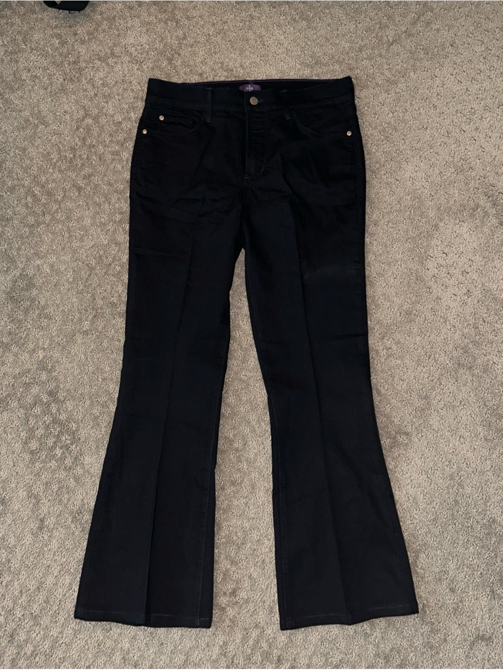 NYDJ Dark Indigo Jeans with Purple Stitching